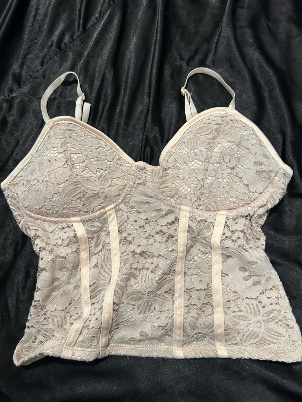 Charlotte Russe Pale Blush Lace Bustier Camisole